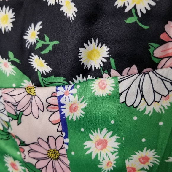 En Saison patchwork print midi pleated dress S - Picture 4 of 7